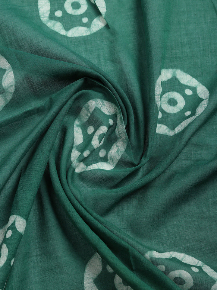 Printed Cotton Blend Unstitched Suit With Pant &amp; Dupatta