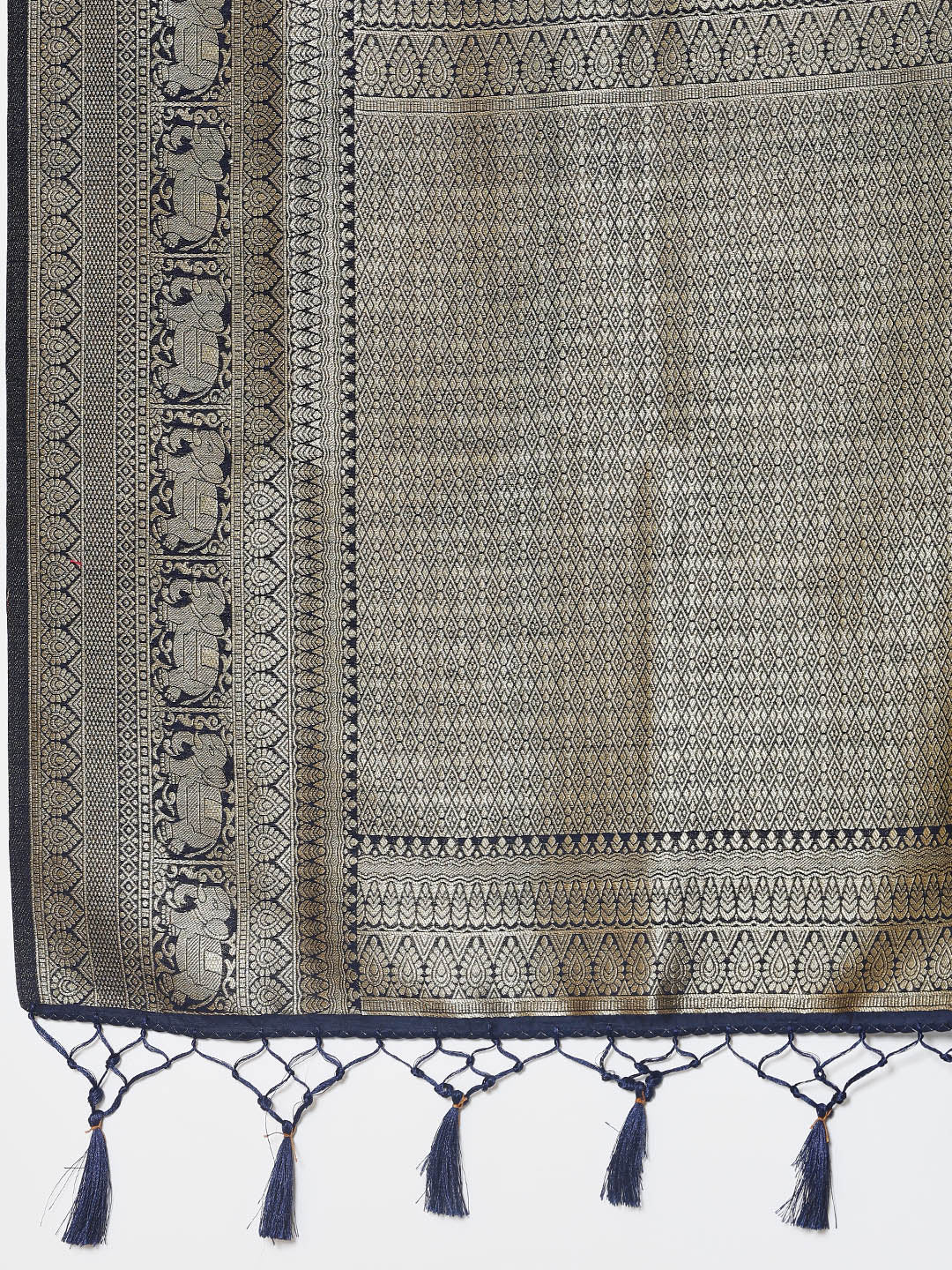 Zari Border Booti Handloom Woven Saree
