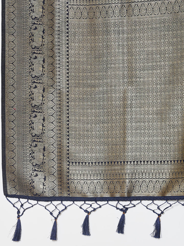 Zari Border Booti Handloom Woven Saree