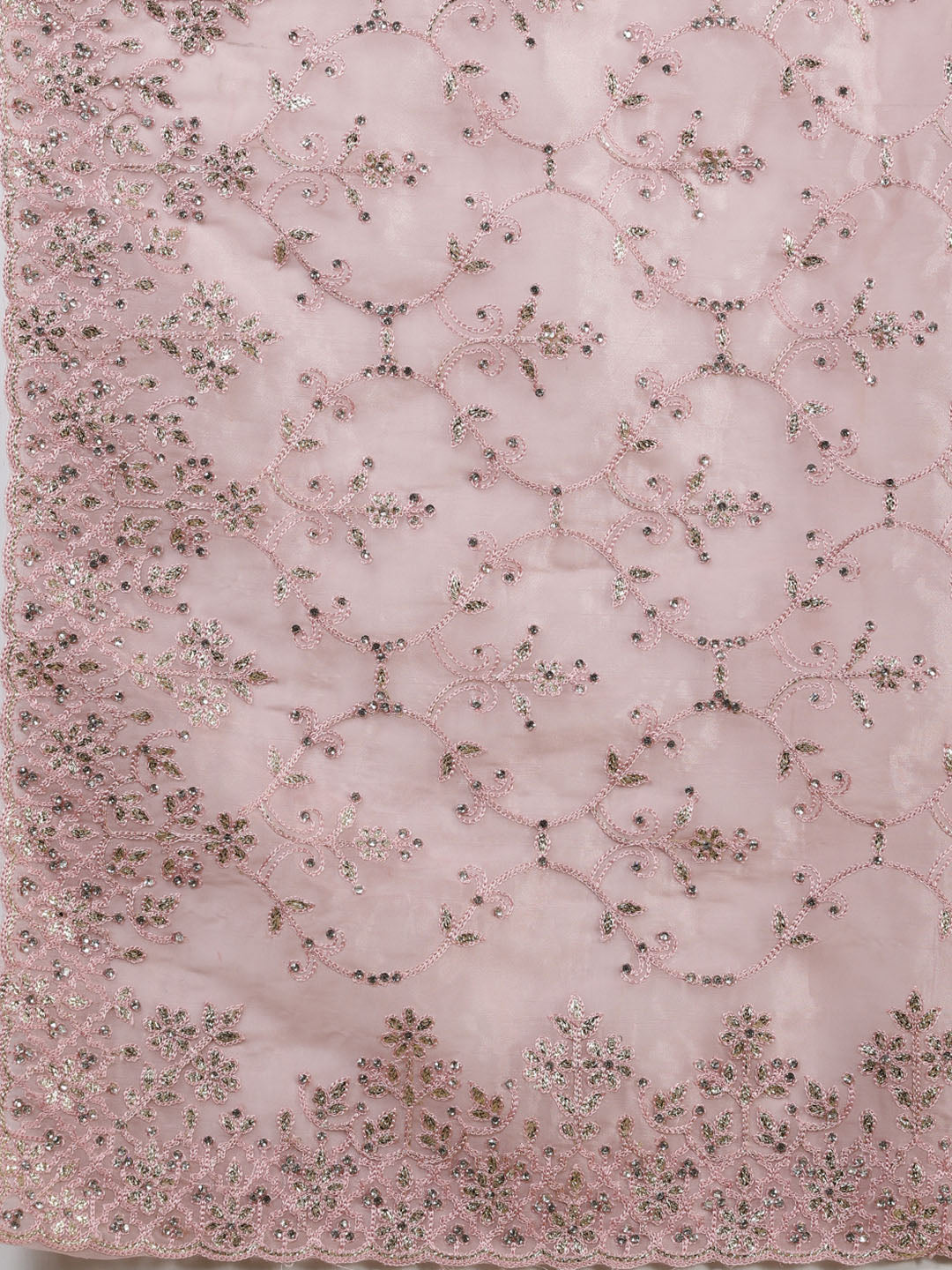 Stone Embroidery Organza Saree