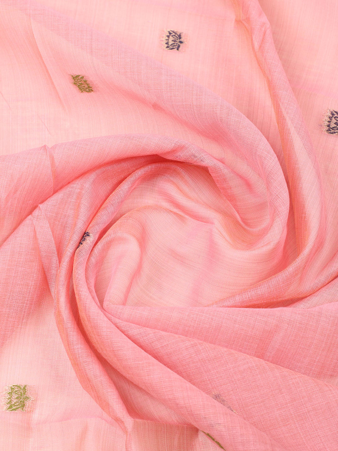 Embroidered Chanderi Unstitched Suit With Pant &amp; Dupatta