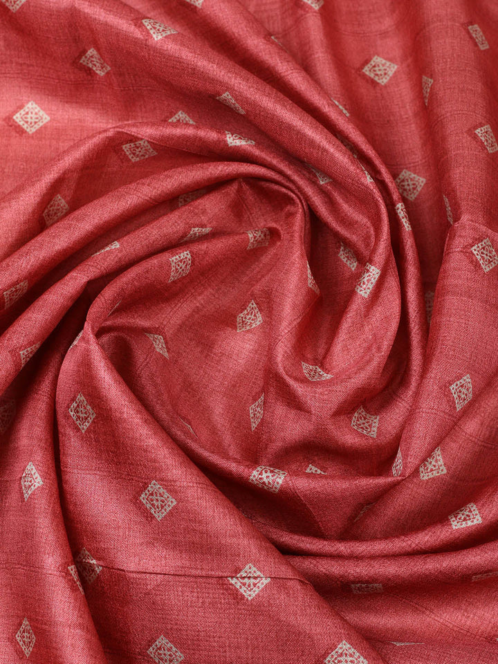 Printed Tussar Unstitched Suit With Pant &amp; Dupatta
