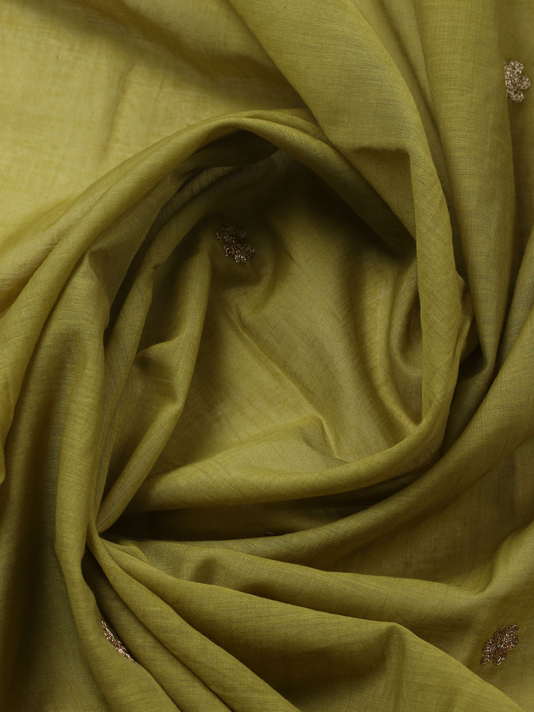 Embroidered Chanderi Unstitched Suit With Pant &amp; Dupatta