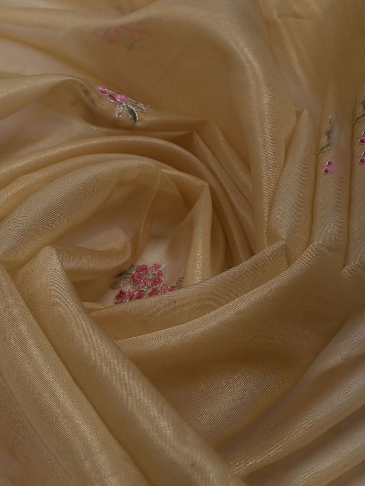 Embroidered Organza Unstitched Suit With Dupatta