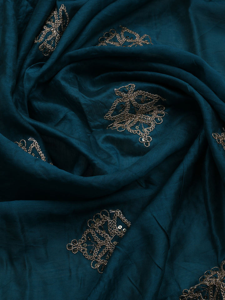 Neck Embroidered Muslin Unstitched Suit With Dupatta