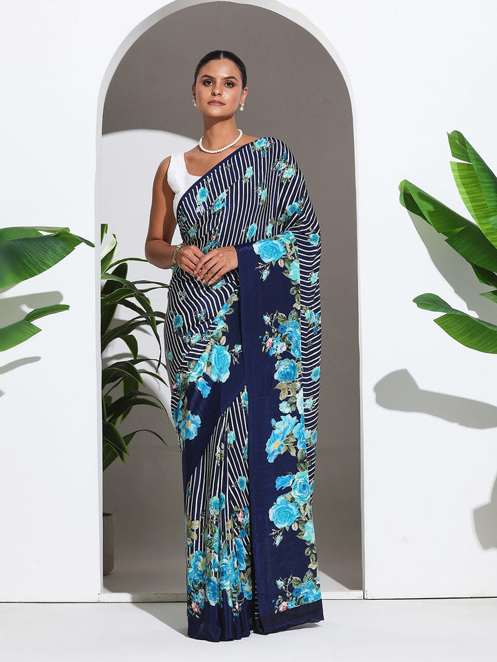 Digital Printed Crepe Saree