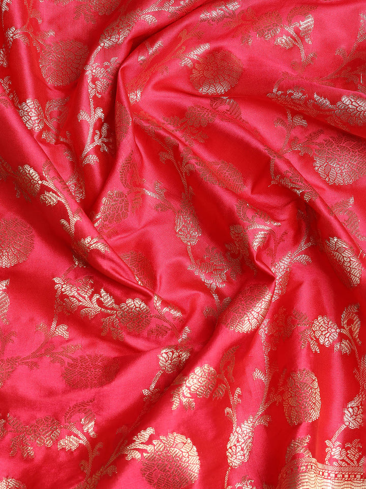 Woven Banarasi Chanderi Unstitched Suit With Dupatta