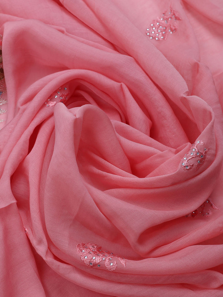 Embroidered Organza Unstitched Suit With Dupatta