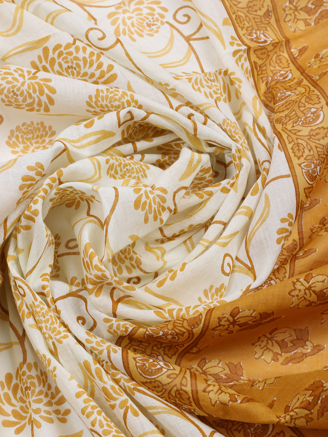 Printed Cotton Blend Unstitched Suit With Dupatta