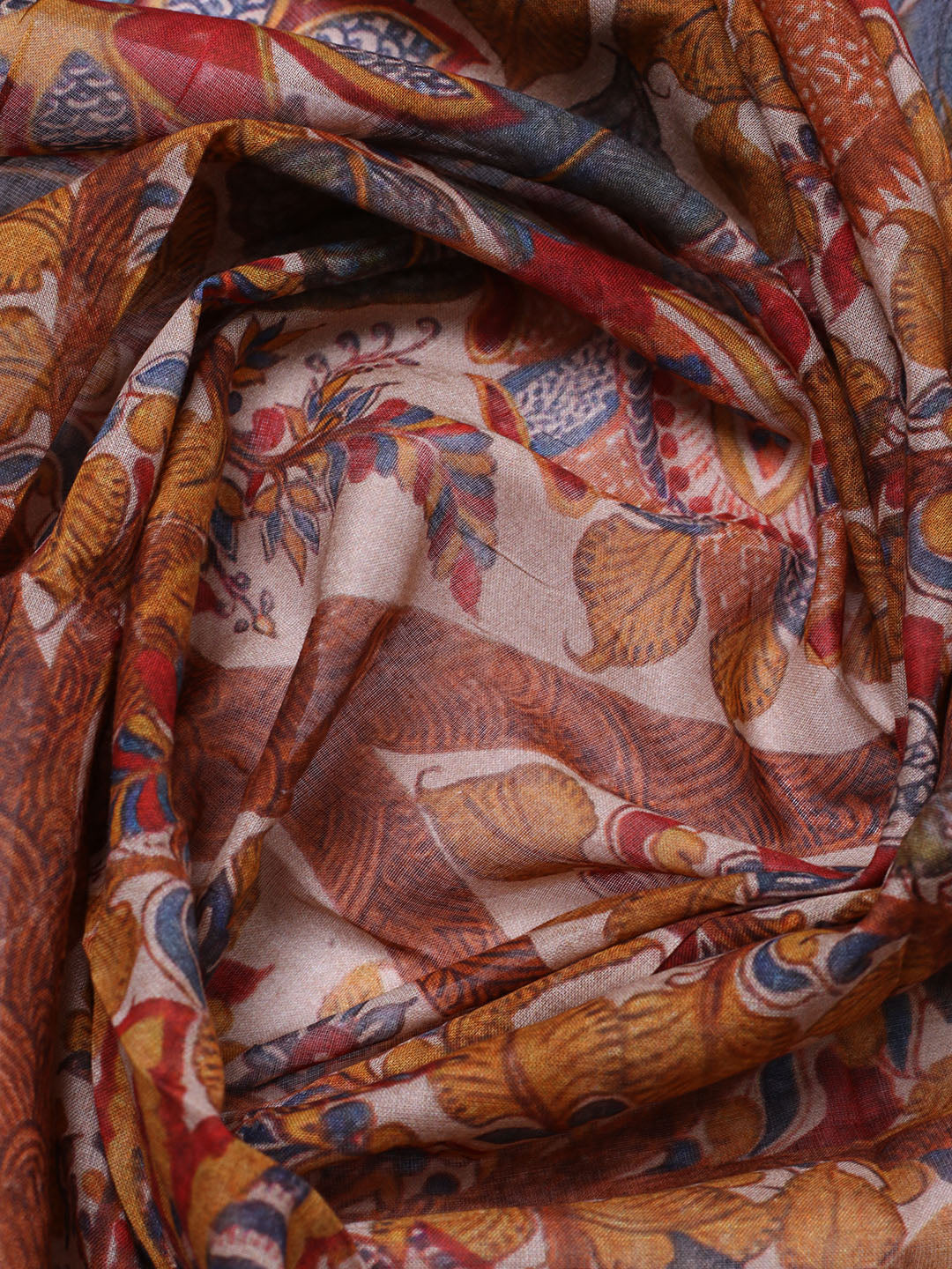Printed Cotton Blend Unstitched Suit With Pant &amp; Dupatta