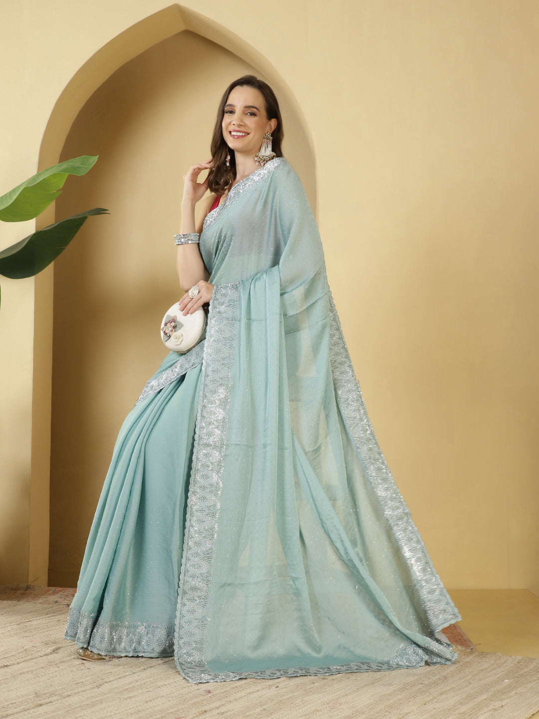 Digital Printed Chiffon Saree
