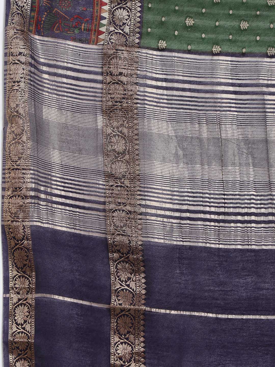 Digital Printed Cotton Blend Woven Saree