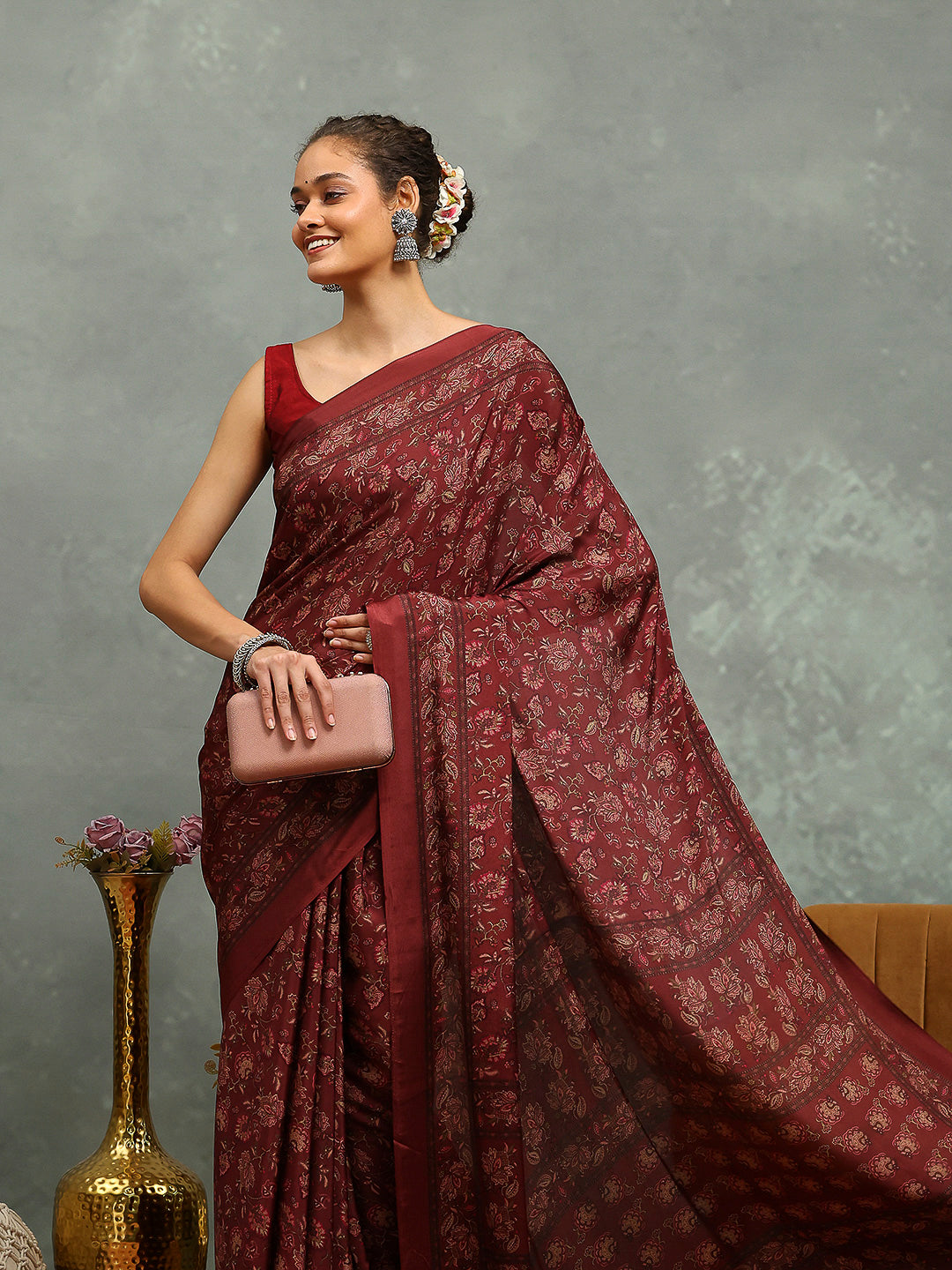 Digital Printed Crepe Saree