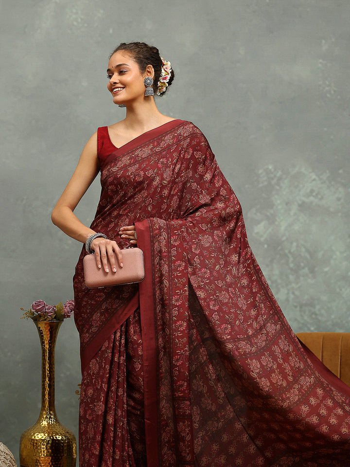 Digital Printed Crepe Saree