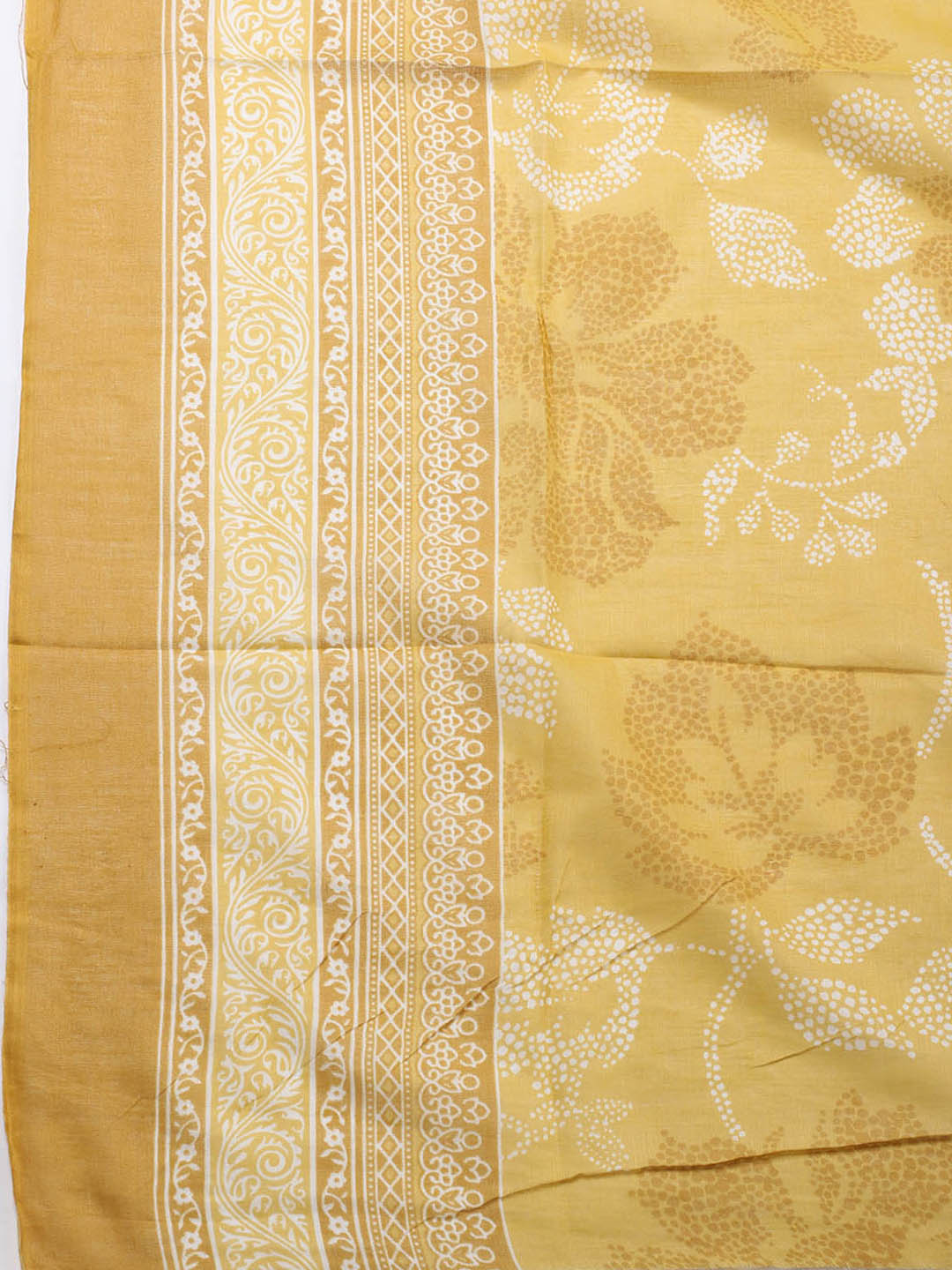 Printed Cotton Blend Unstitched Suit With Pant &amp; Dupatta