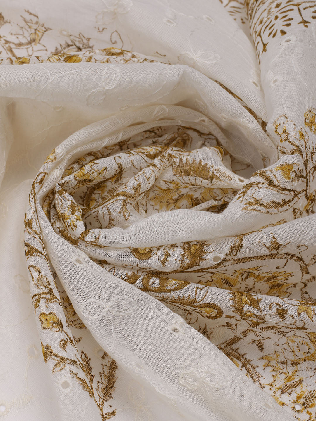 Printed Cotton Blend Unstitched Suit With Dupatta