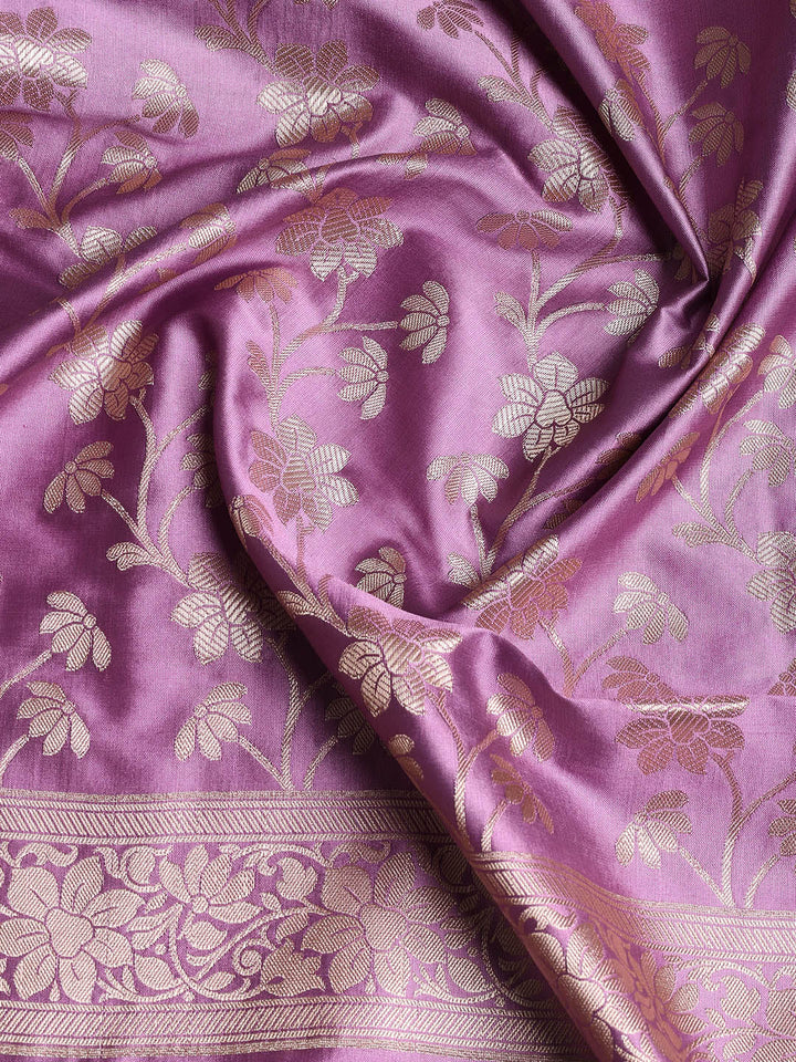 Woven Banarasi Chanderi Unstitched Suit With Dupatta