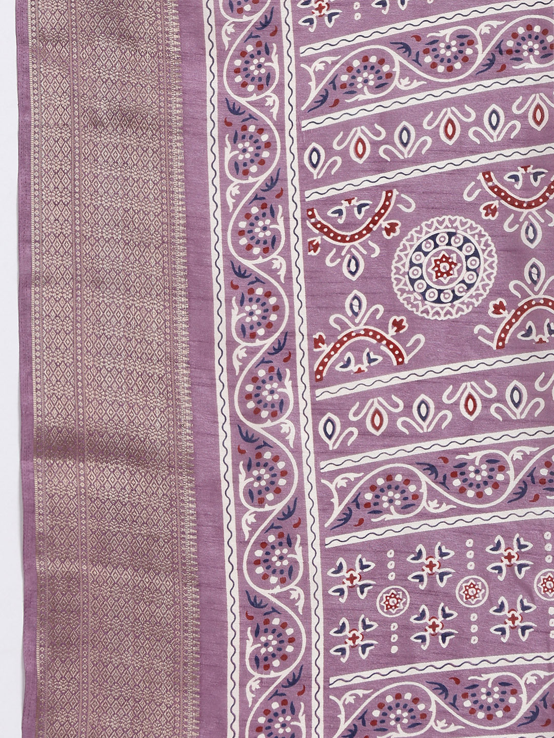 Ajrak Printed Dola Cotton Woven Saree
