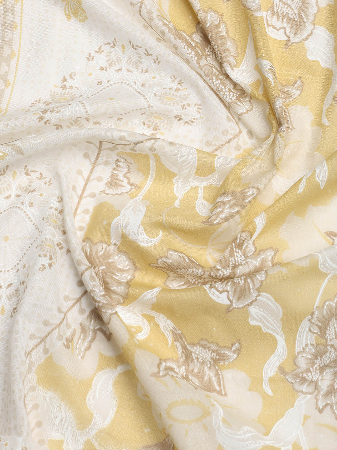Printed Cotton Blend Unstitched Suit With Dupatta