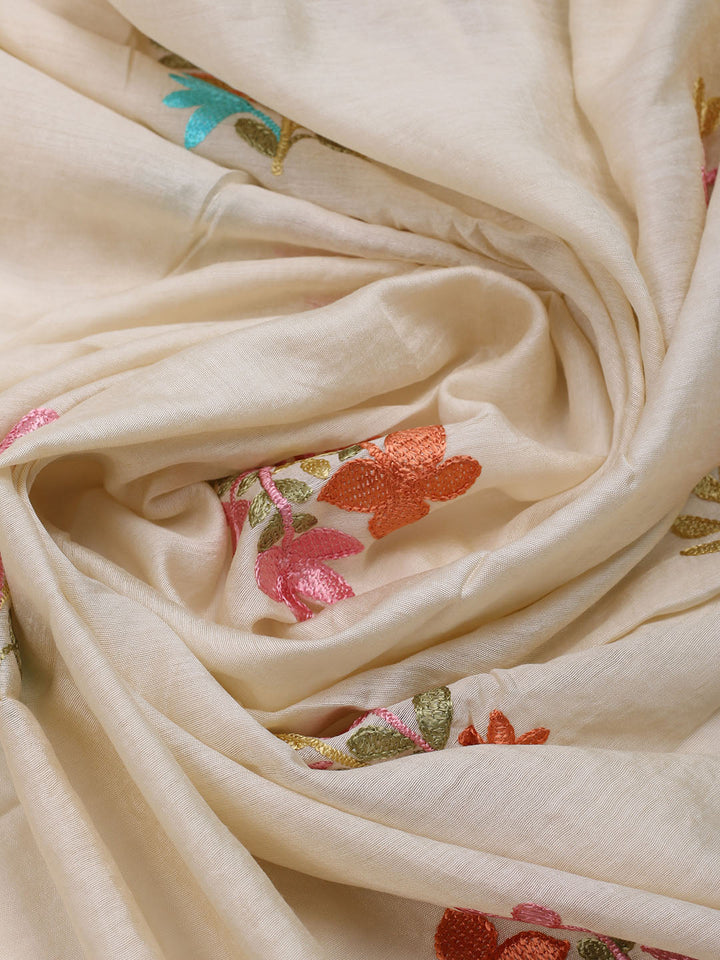 Neck Embroidered Cotton Blend Unstitched Suit With Dupatta