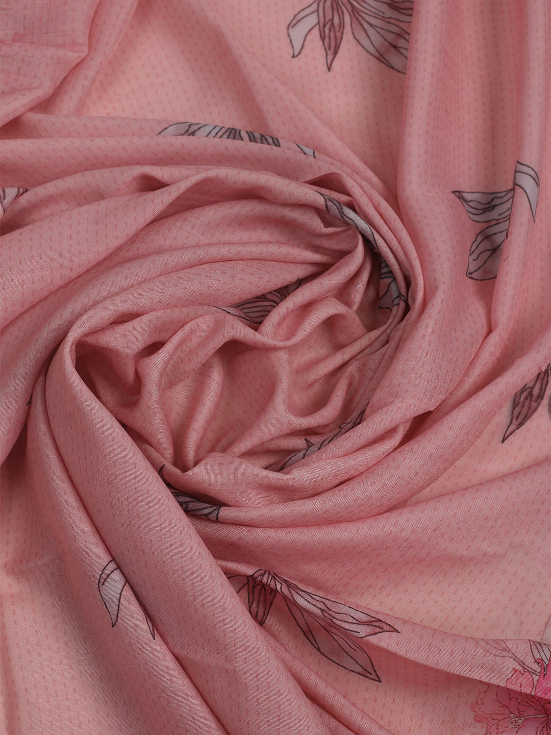 Printed Cotton Unstitched Suits Printed Suit With Pant &amp; Dupatta