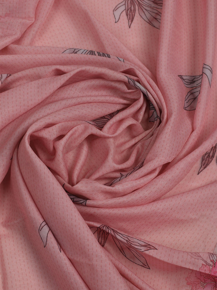 Printed Cotton Unstitched Suits Printed Suit With Pant &amp; Dupatta