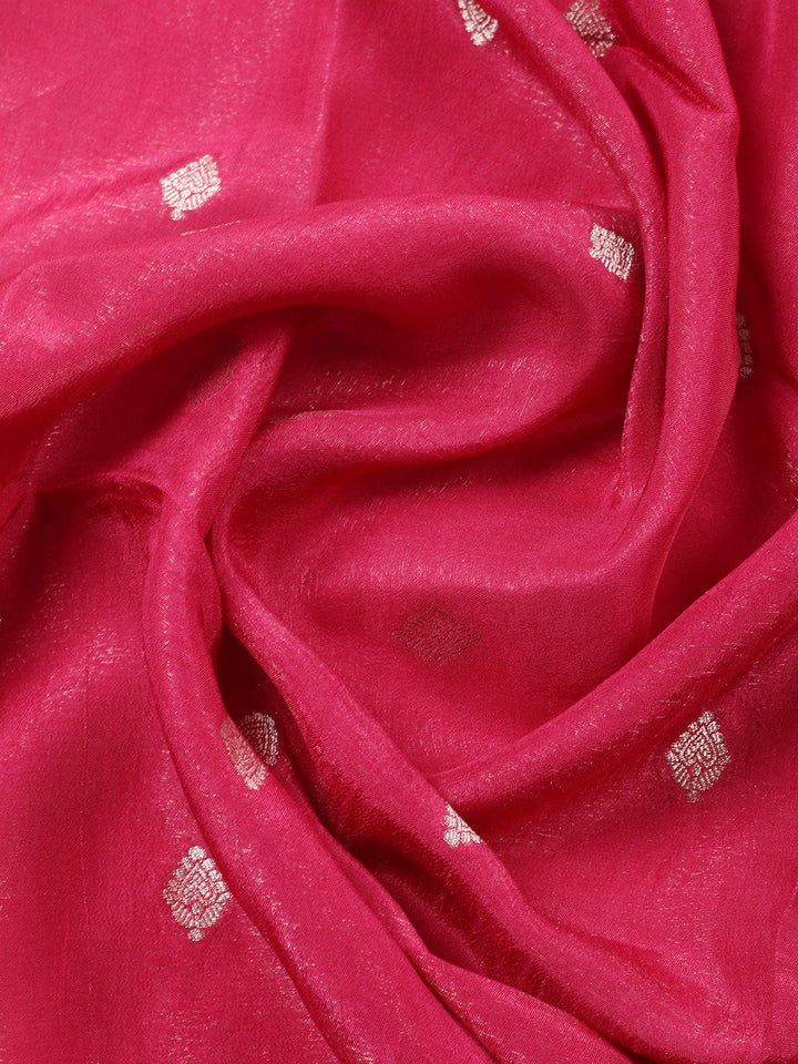 Woven Design Chanderi Unstitched Suit With Pant &amp; Dupatta