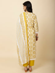 Printed Cotton Suit Set With Dupatta