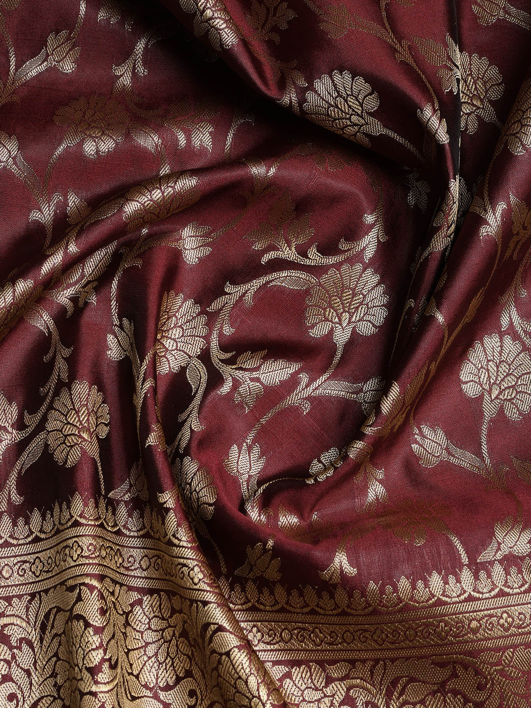 Woven Banarasi Chanderi Unstitched Suit With Dupatta