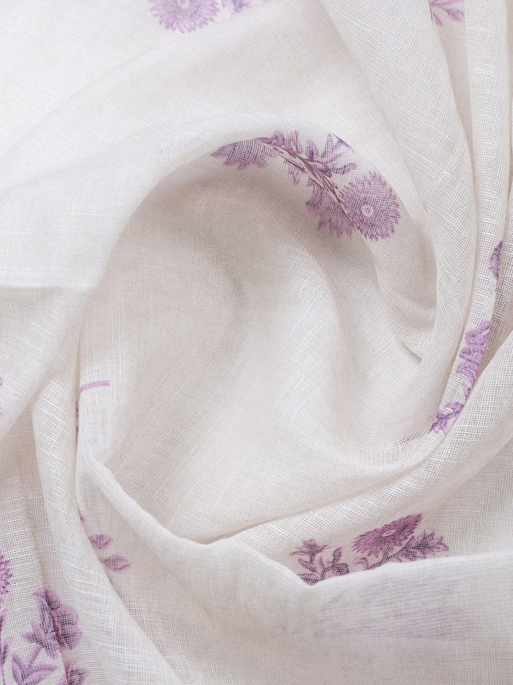 Embroidered Cotton Blend Unstitched Suit With Pant &amp; Dupatta