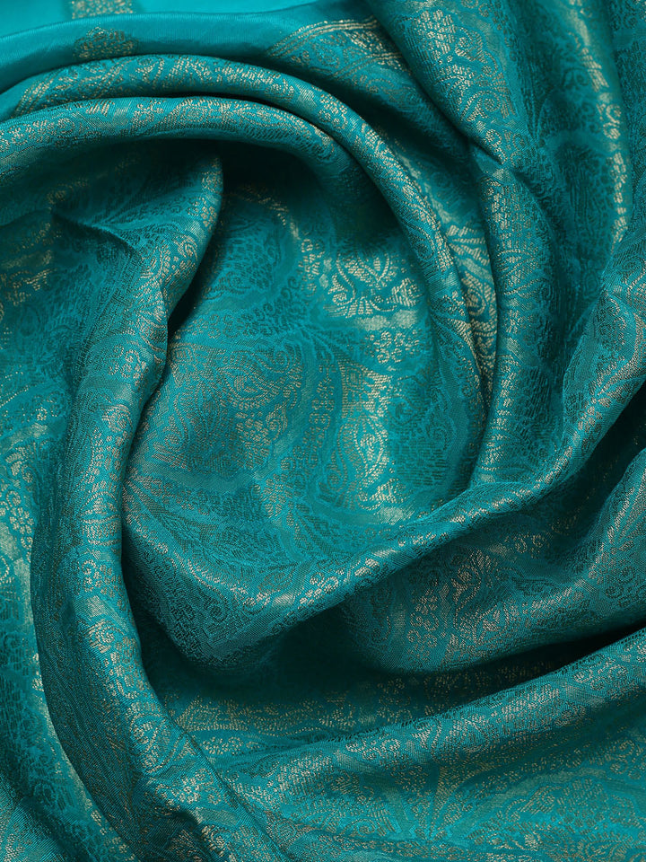 Woven Design Chanderi Unstitched Suit With Pant &amp; Dupatta