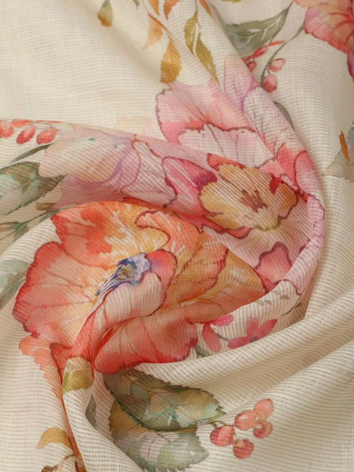 Printed Tissue Unstitched Suit With Pant &amp; Dupatta