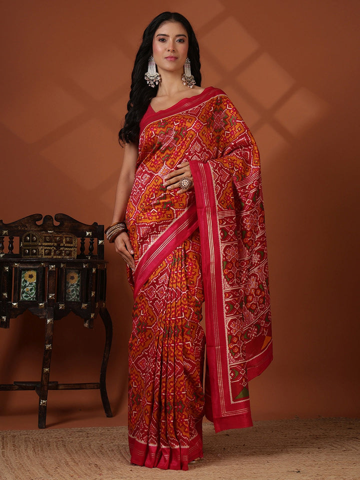 Digital Printed Art Silk Saree