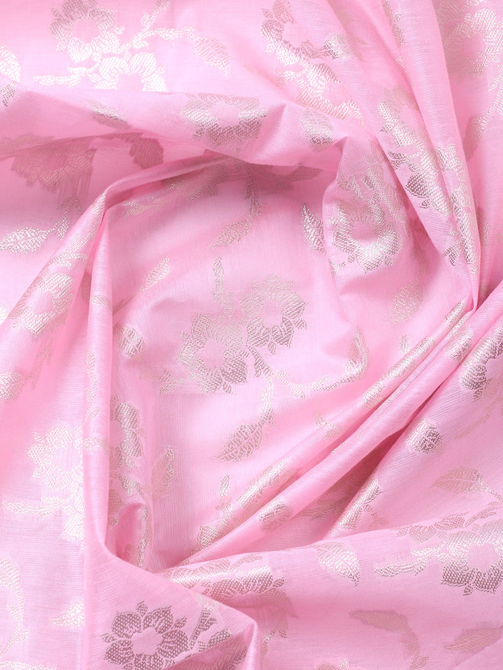 Woven Design Chanderi Unstitched Suit With Pant &amp; Dupatta
