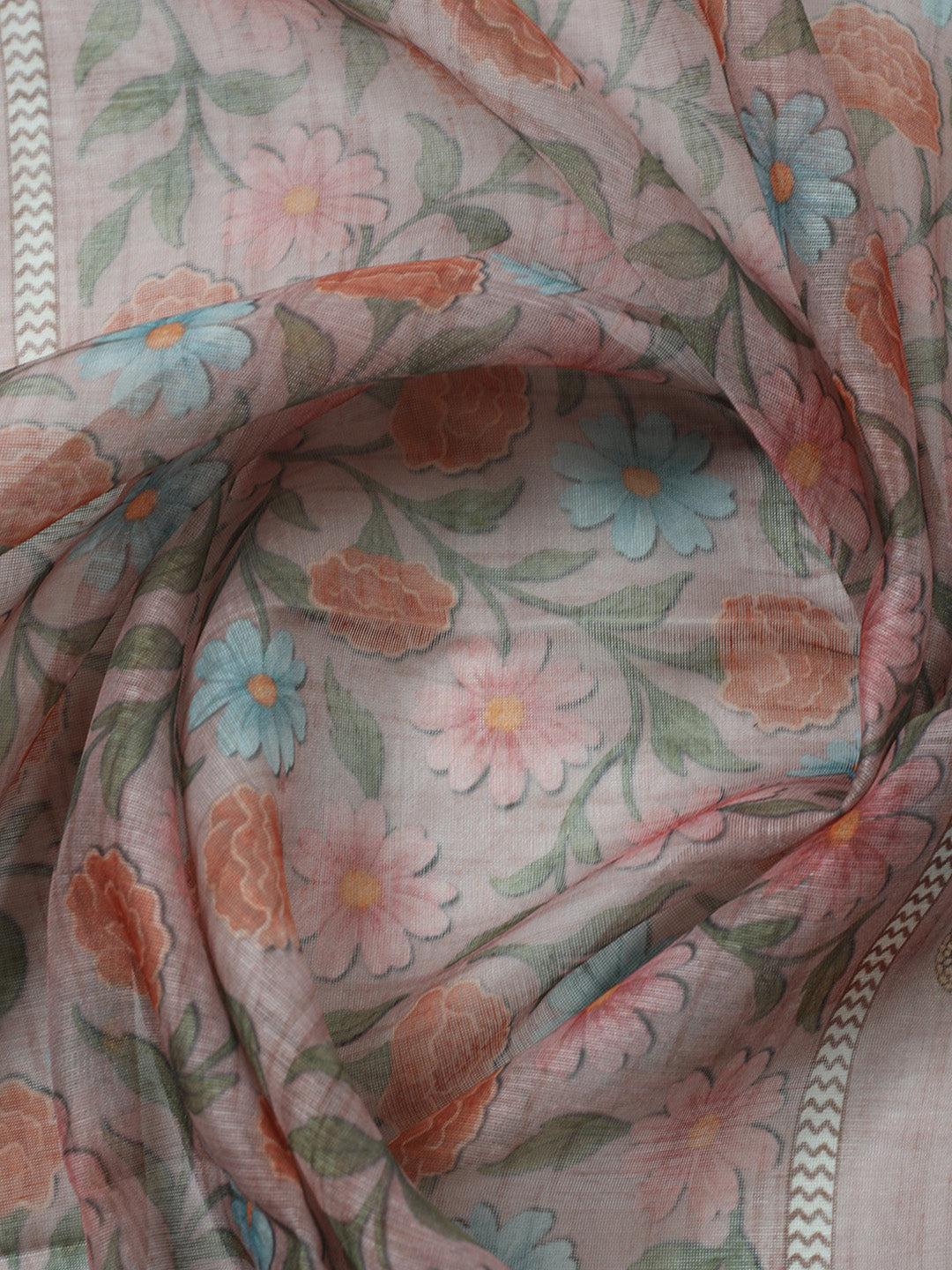 Embroidered Cotton Blend Unstitched Suit With Pant &amp; Dupatta