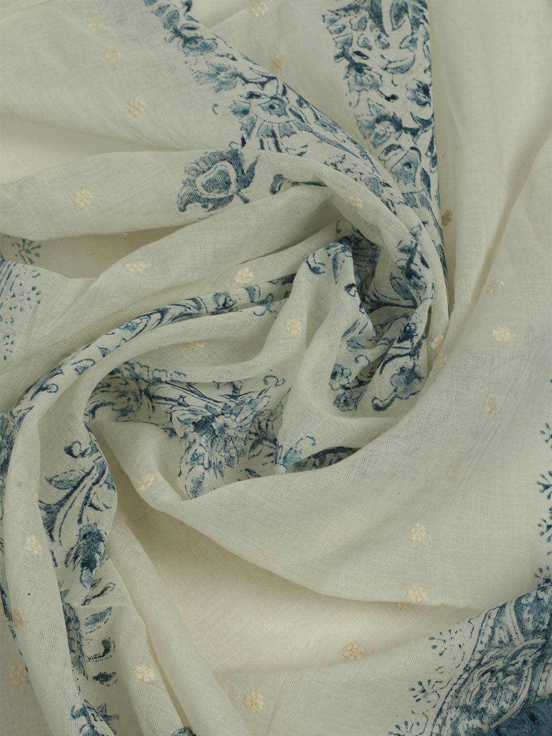 Printed Cotton Unstitched Suits Printed Suit With Pant &amp; Dupatta