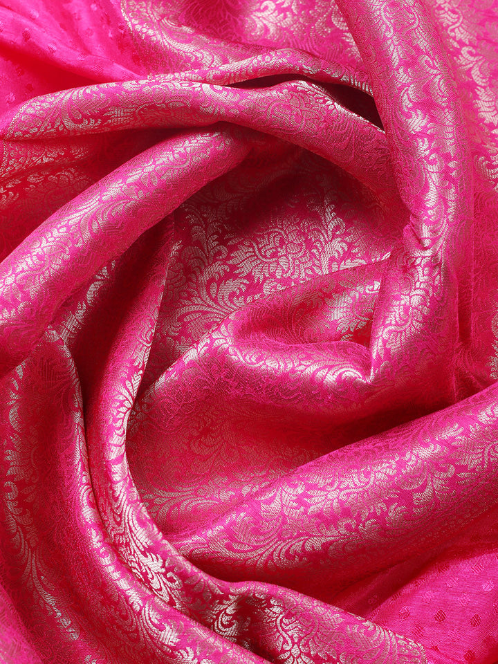 Woven Design Chanderi Unstitched Suit With Pant &amp; Dupatta