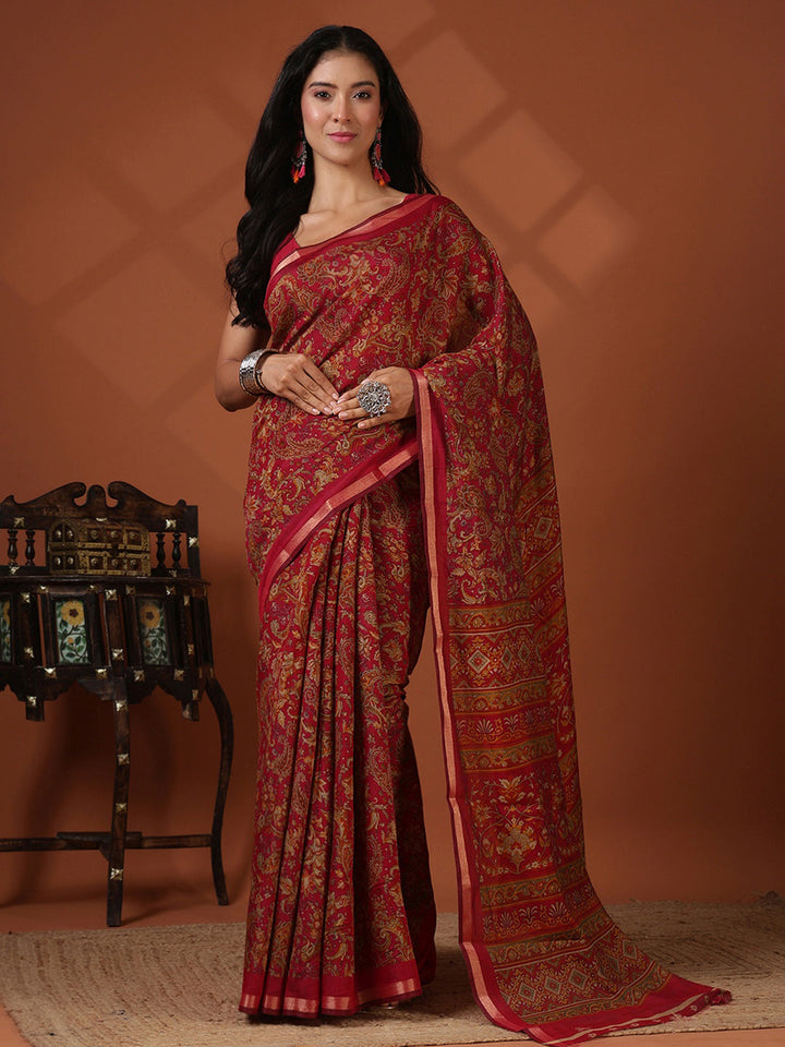 Digital Printed Art Silk Saree
