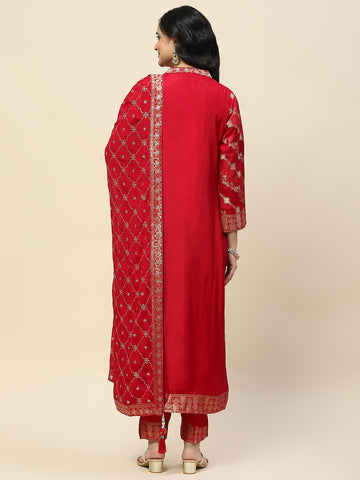 Zari Jaal Handloom Unstitched Suit Piece With Dupatta