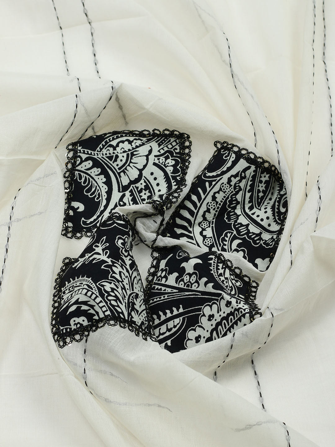 Embroidered Cotton Blend Unstitched Suit With Pant &amp; Dupatta