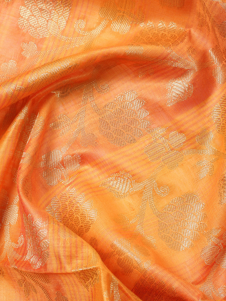 Woven Banarasi Chanderi Unstitched Suit With Dupatta