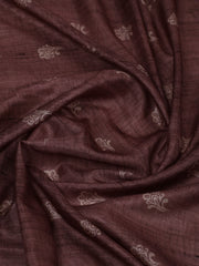 Printed Tussar Brown Saree