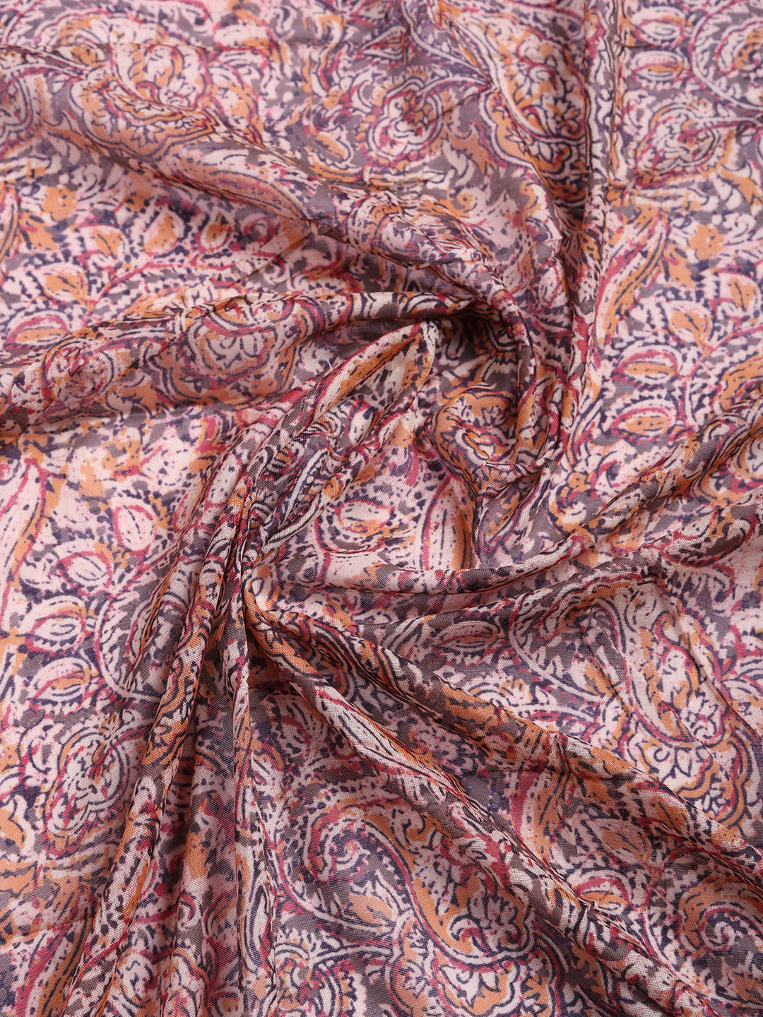 Printed Cotton Blend Unstitched Suit With Pant &amp; Dupatta
