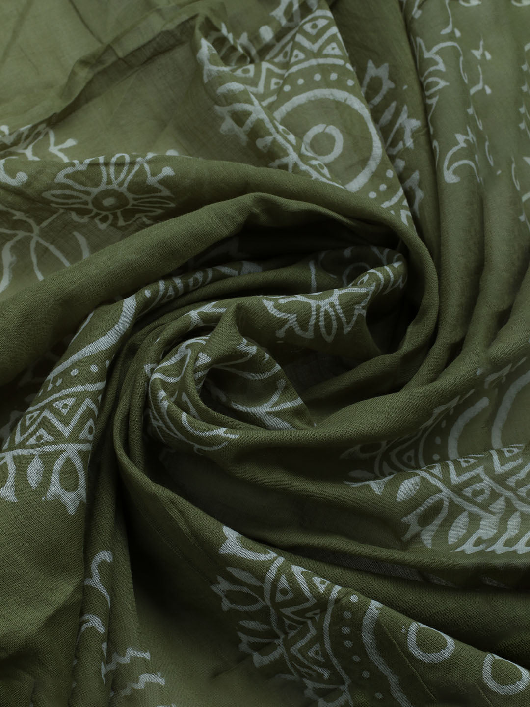 Printed Cotton Blend Unstitched Kurta With Pant &amp; Dupatta