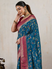 Woven Design Pashmina Silk Saree