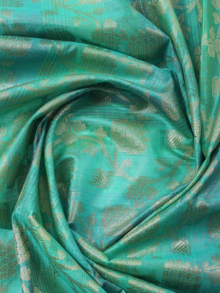 Woven Design Chanderi Unstitched Suit With Pant &amp; Dupatta