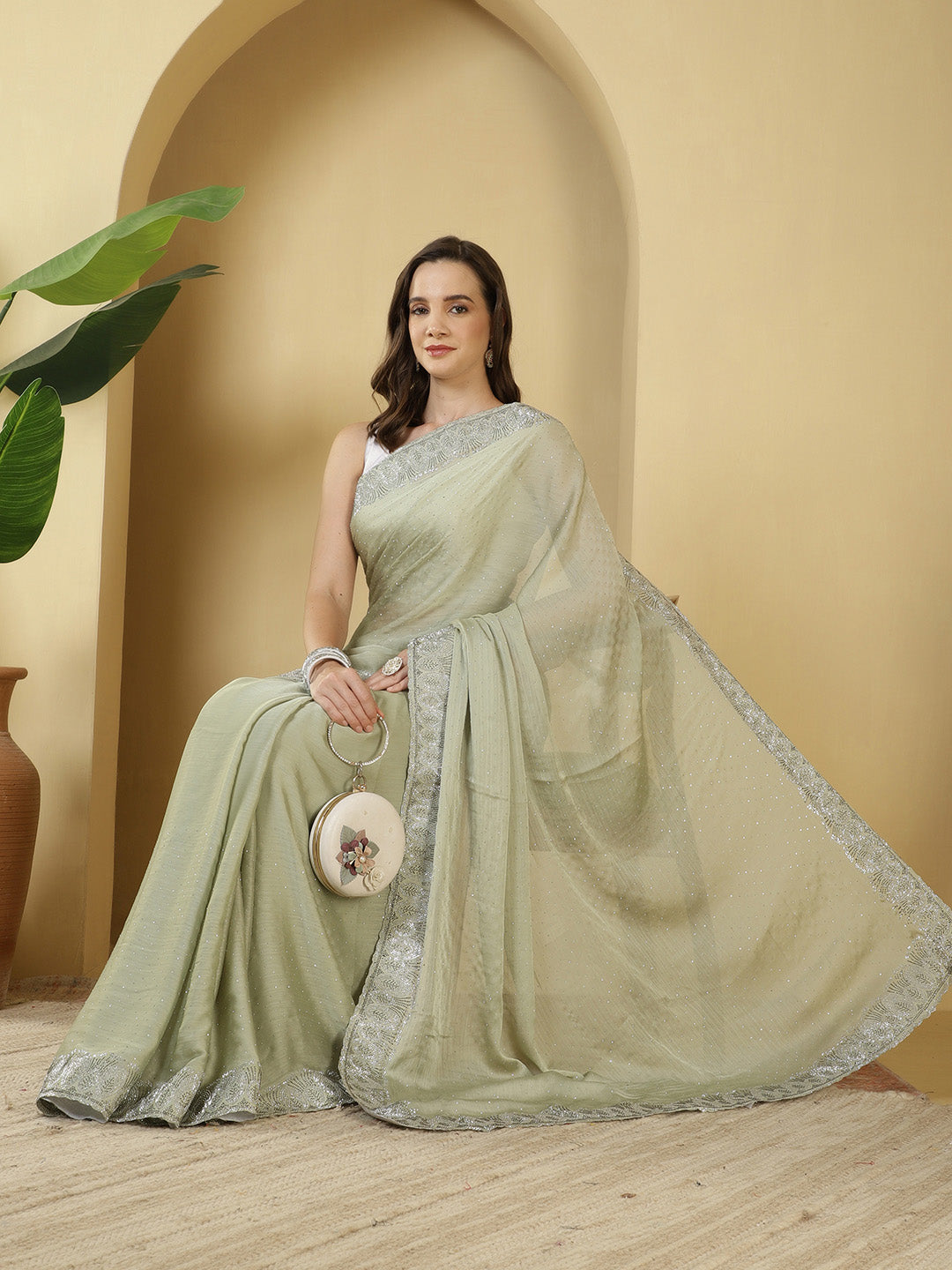 Digital Printed Chiffon Saree