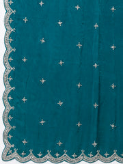 Cutdana Embroidery Chinon Saree