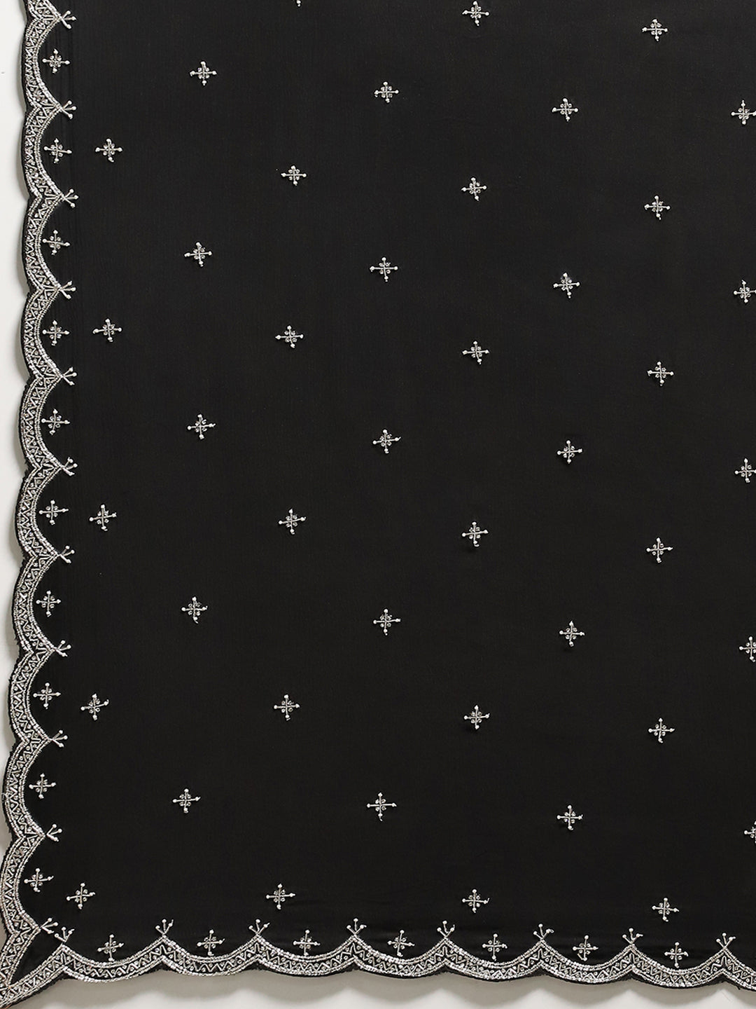 Hand Embroidery Chiffon Saree