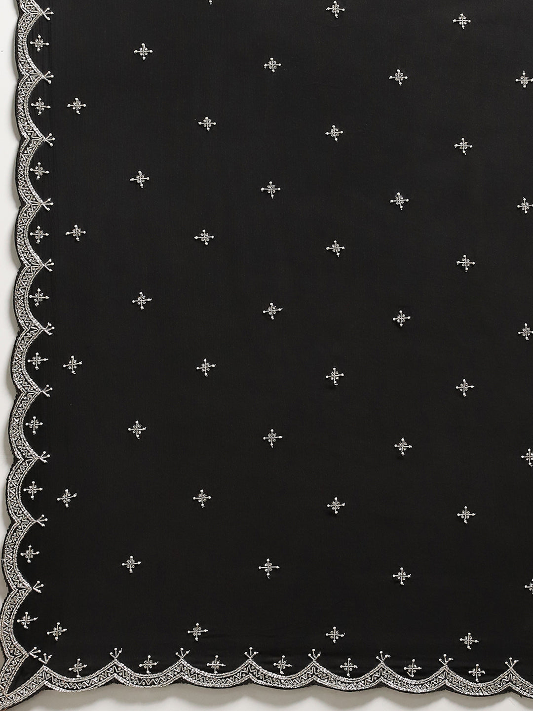 Hand Embroidery Chiffon Saree